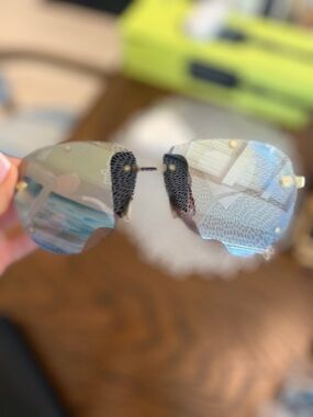 Dior Rimless Mirrored Sunglasses - Silver/Blue Tint